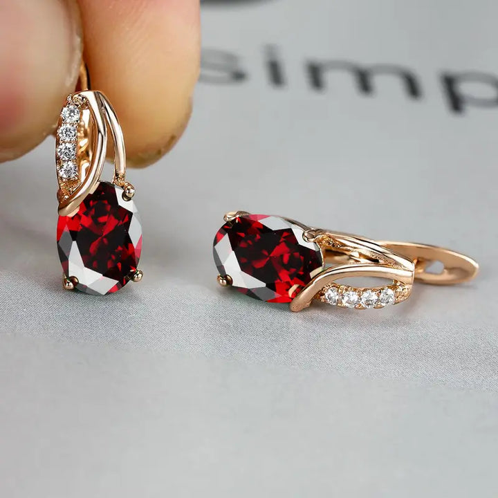 Veressa Ruberine Gold Earrings