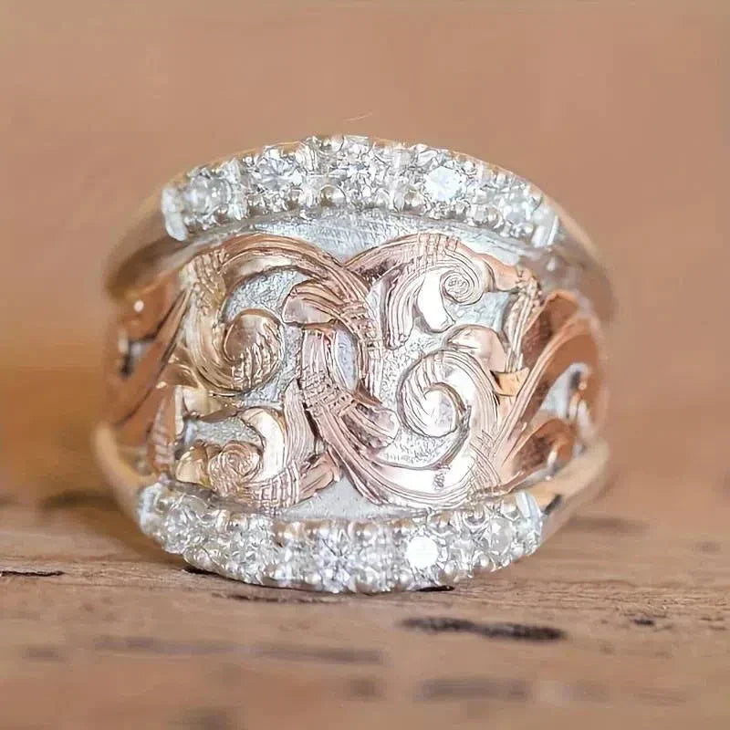 Vintage Silver &amp; Rose Ring
